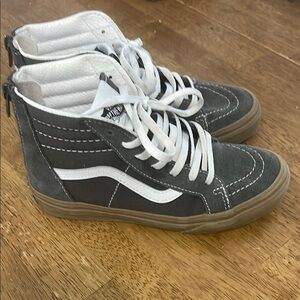Vans High-Top Sneakers in Charcoal and White